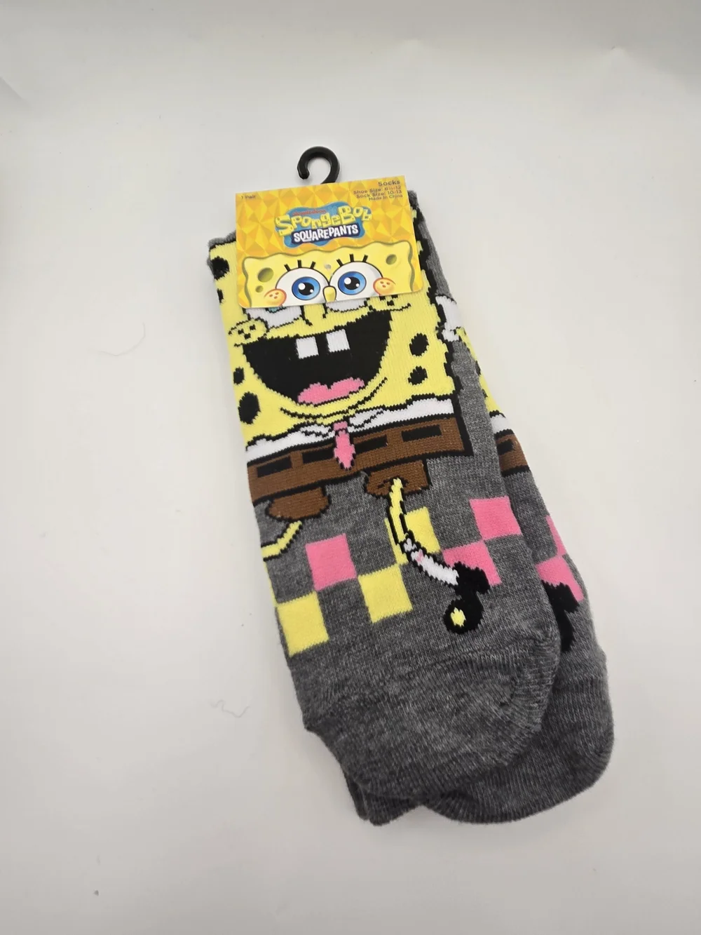 SpongeBob SquarePants Grey & Yellow Novelty Socks